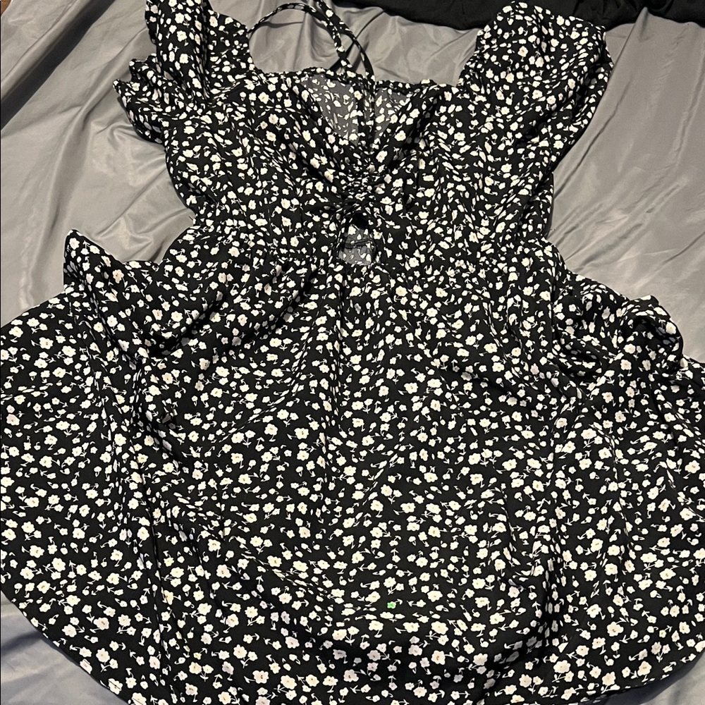Floral Black and White Women's dress